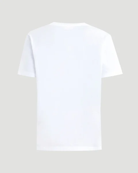 White Organic Cotton T-Shirt with Embroidered Label — снимка 2