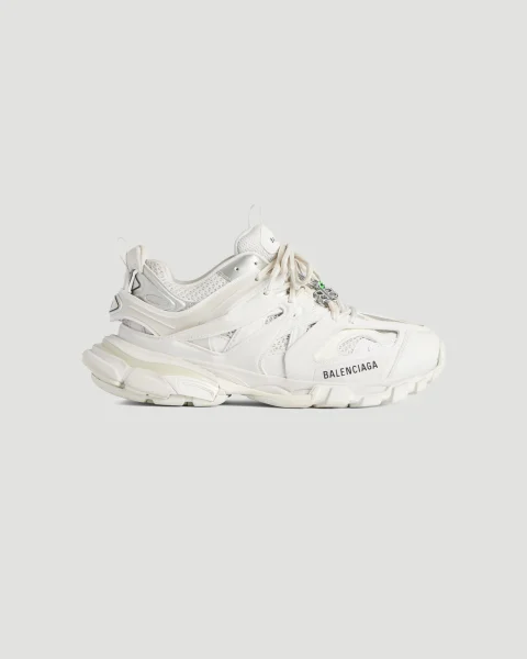 Track Sneaker with Charms in White