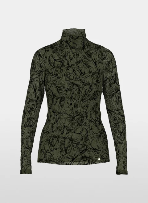 Блуза с кадифен принт Marc Cain Collections — снимка 13