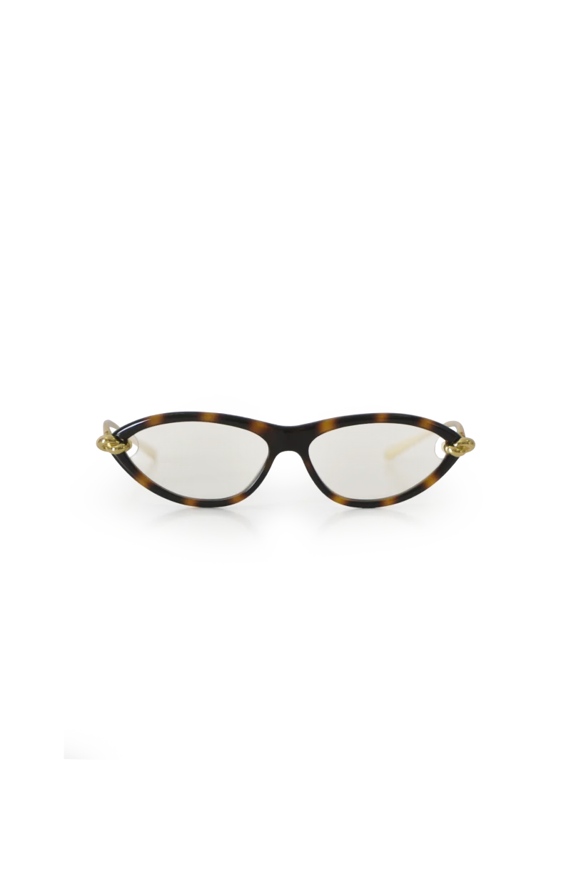 Knot Cat Eye Sunglasses in Havana/Transparent