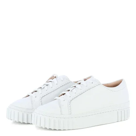 Дамски Сникърс CLARKS – 26183114 MAYHILL WALK WHITE LEATHER — снимка 3