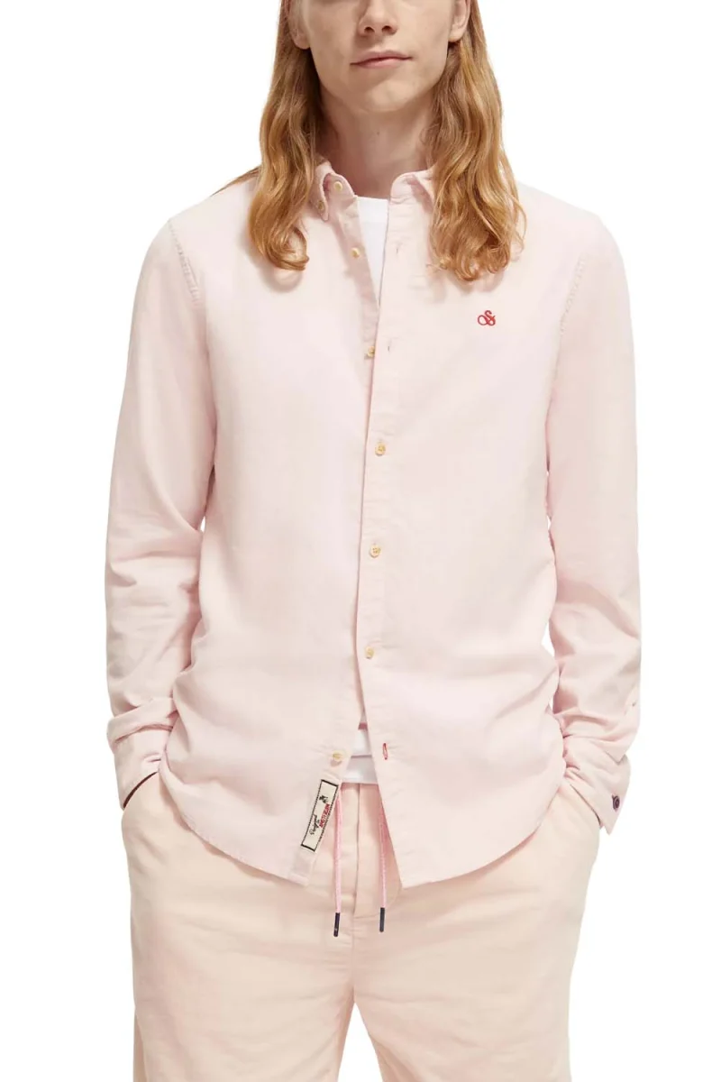 Риза Fine Corduroy - Slim Fit 173080 SC4320 pink cloud — снимка 2
