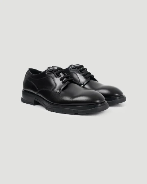 Slim Thread Lace-Up Derby Shoes — снимка 2