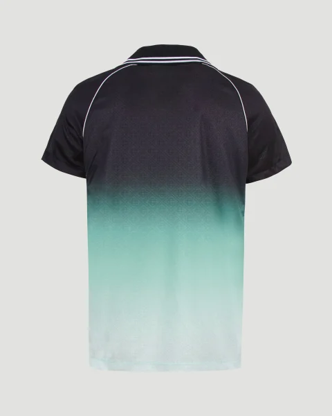 Men's Gradient Monogram Jacquard Football Short-Sleeve Shirt — снимка 3