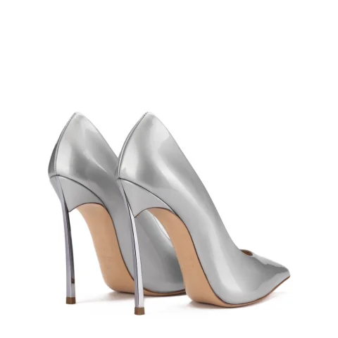 Дамски сиви обувки с ток "Blade" Casadei — снимка 6
