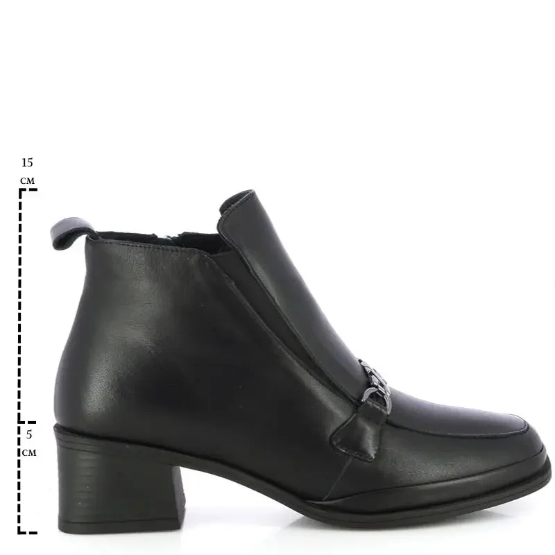 Дамски Боти На Ток VERONELLA – 045-4307 BLACK LEATHER — снимка 6