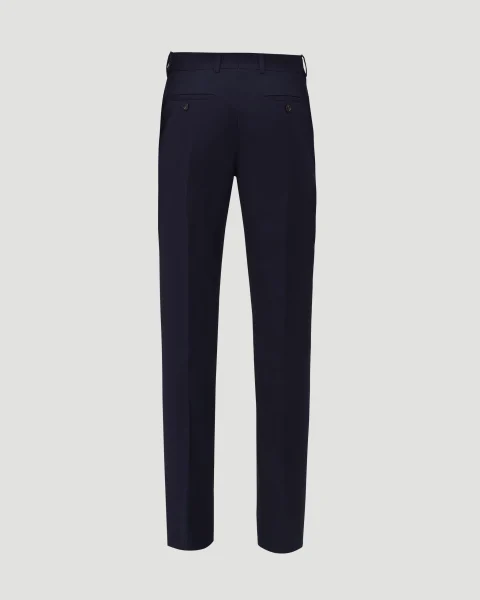 Low-Waisted Cigarette Trousers in Navy — снимка 2