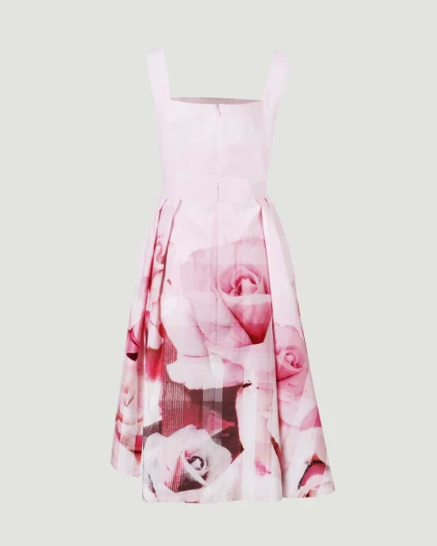 Rose Printed Flared Midi Dress — снимка 2