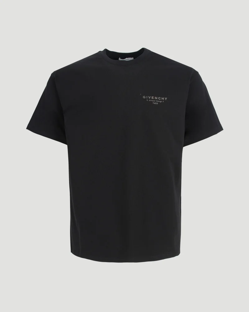 Cotton T-Shirt with Givenchy Logo in Black