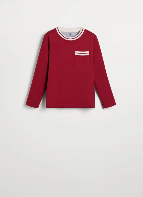 Блуза с апликиран джоб Brunello Cucinelli Kids 8-10