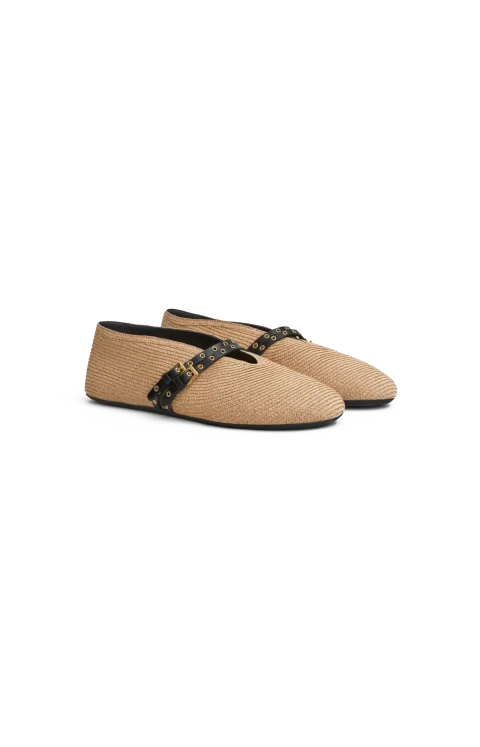 Ballet Flats in Paper Straw — снимка 2