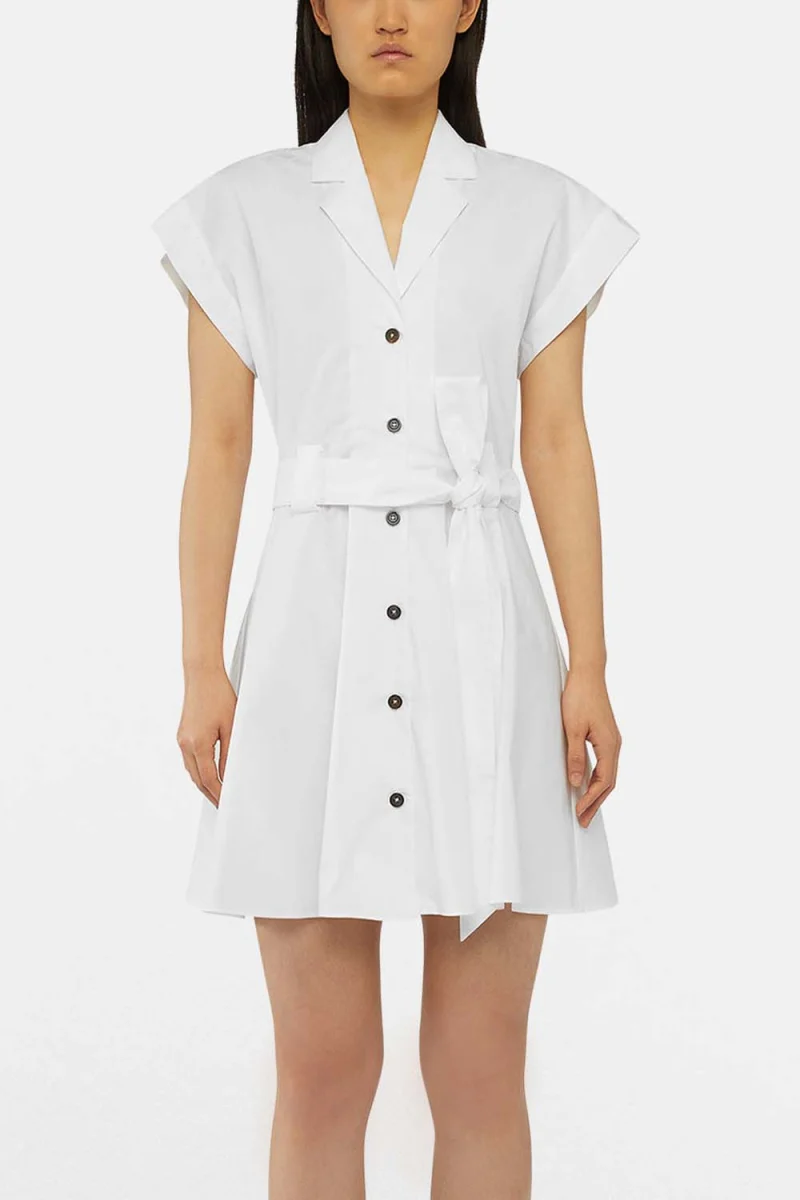 Рокля Popeline D007191T006183 w001 white — снимка 2