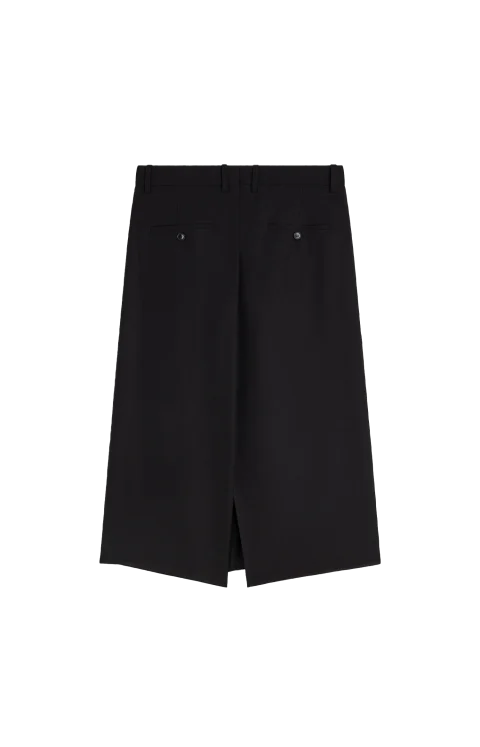 Split Skirt in Black Wool — снимка 2