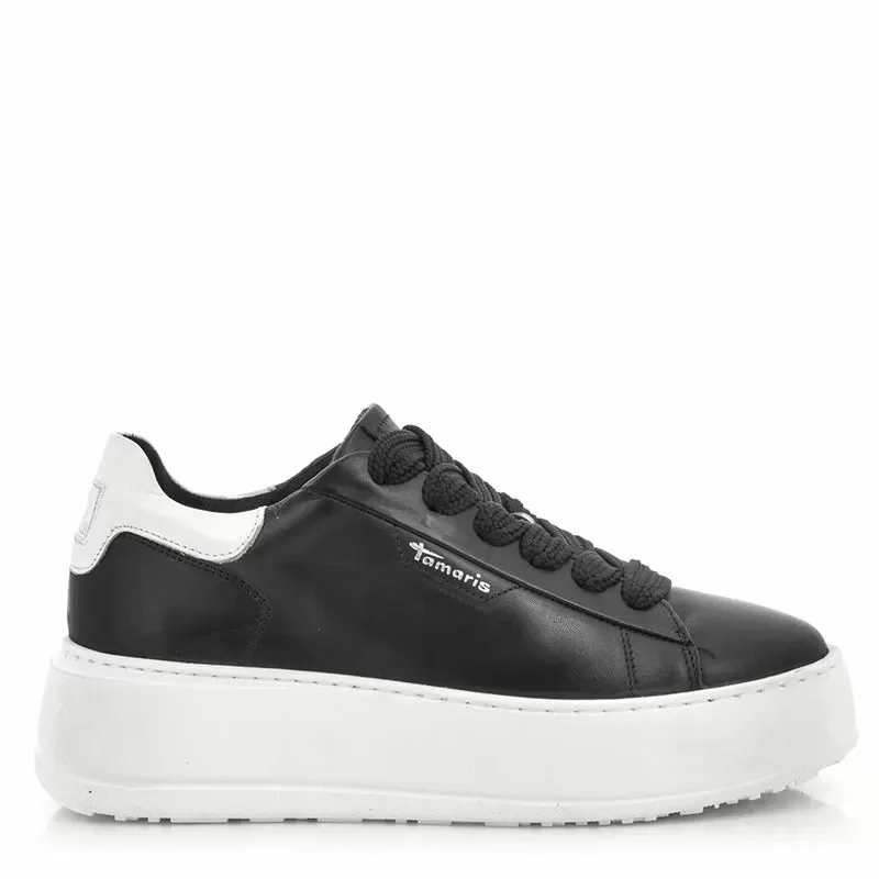 Дамски Сникърс TAMARIS – 1-1-23812-20 003 BLACK LEATHER