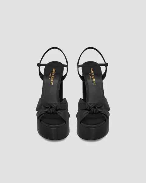 Bianca Platform Sandals in Black Smooth Leather — снимка 3