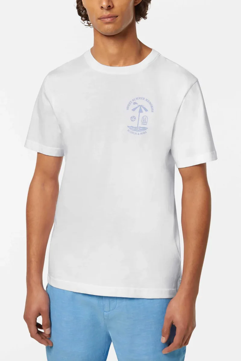 T-Shirt Regular Fit Left Chest Logo 180047 SC101 white — снимка 2