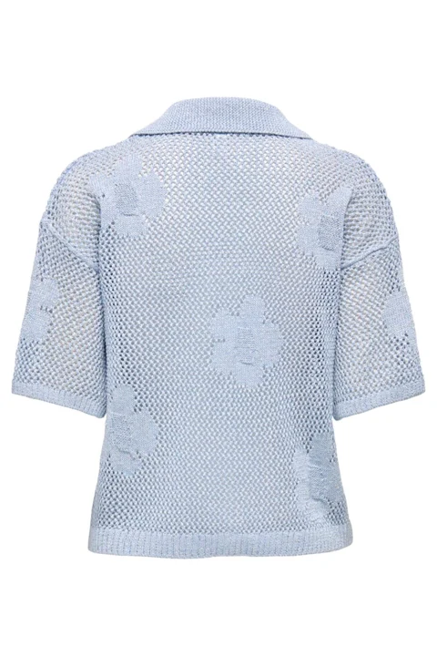 Жилетка Onlceline Ss Glitter Mesh Cardi Knt 15364732 16-4016 TCX soft chambray — снимка 2