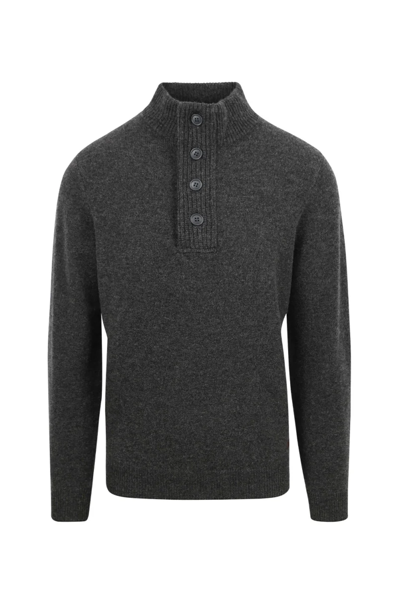 Плетено Essential Patch Half Zip Knitted Jumper MKN0585 ch91 charcoal
