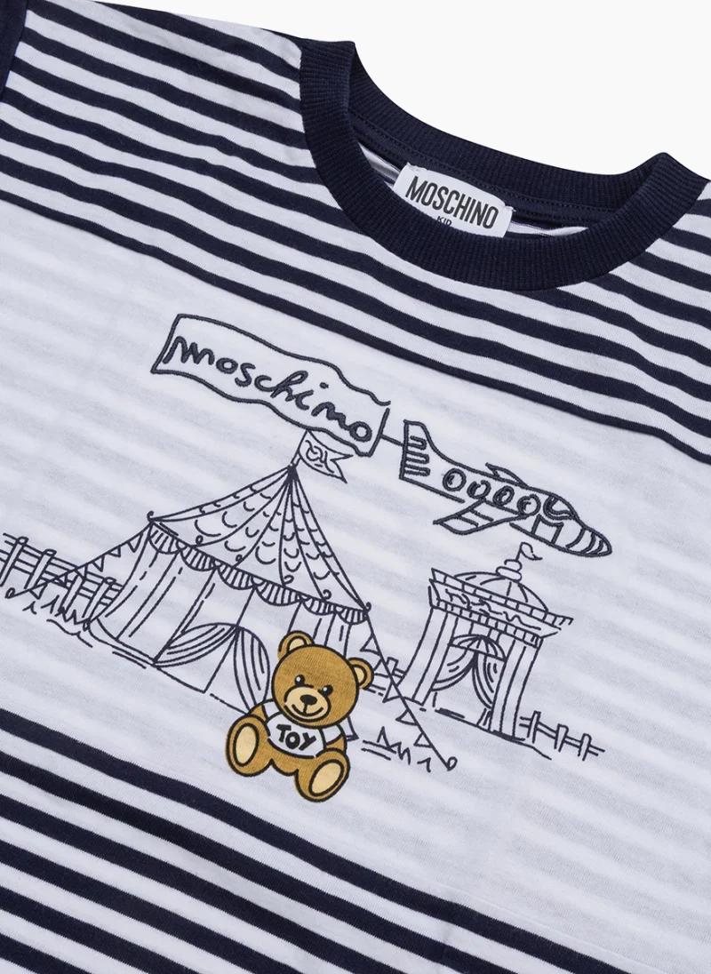 Раиран тишърт с принт Moschino Kids — снимка 3
