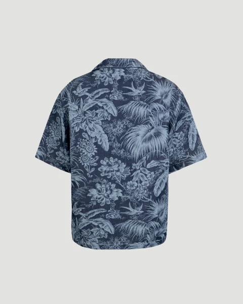 Short Sleeves Shirt with a Tropical Hawaii Print — снимка 2