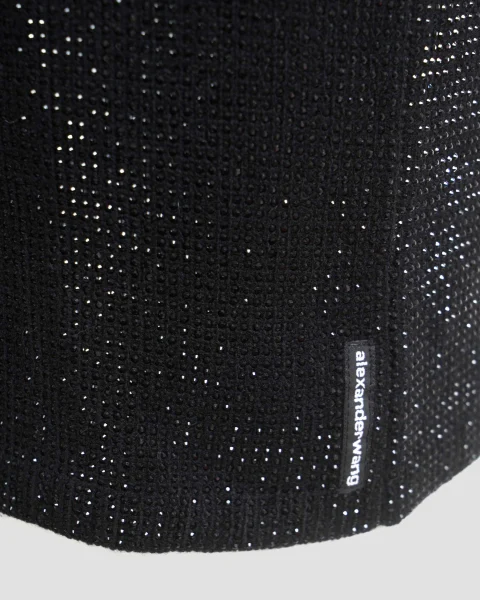 Crystal Hotfix Polo Miniskirt in Black — снимка 3