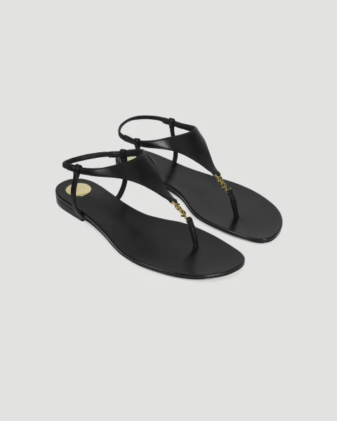 Cassandra Sandals in Black Smooth Leather — снимка 2