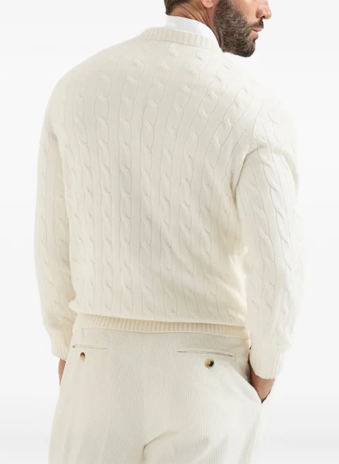 Пуловер от кашмир 'Cable-knit' Brunello Cucinelli — снимка 3