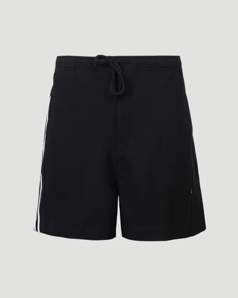 French Terry Cutline Shorts in Black