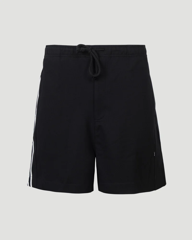 French Terry Cutline Shorts in Black