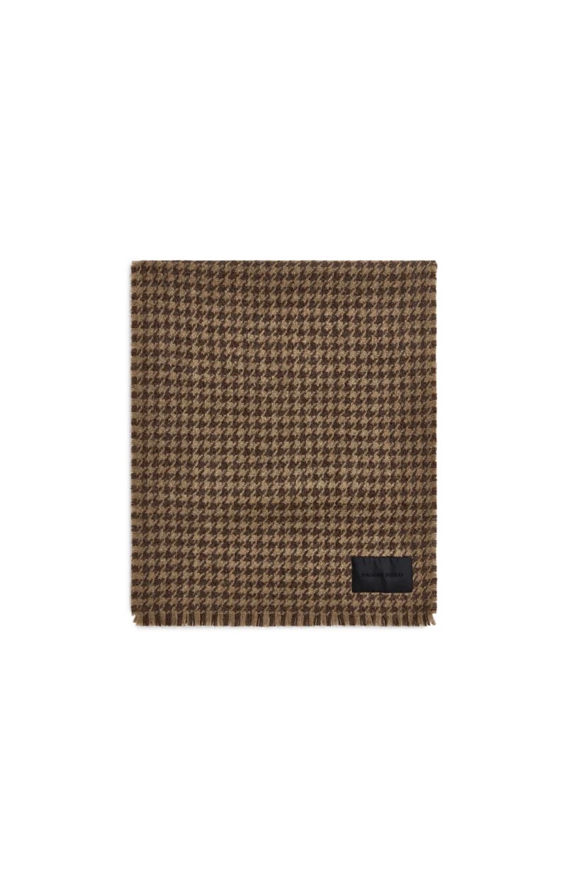 Check Scarf in Brown/Beige