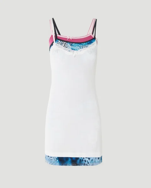 Layered Dress in Multicolored Stretch Rib