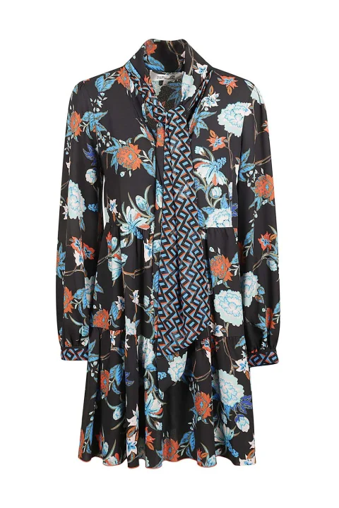 Рокля Romi DVFDL3Q007FBZSB oct fl black/ zig zag sea blue