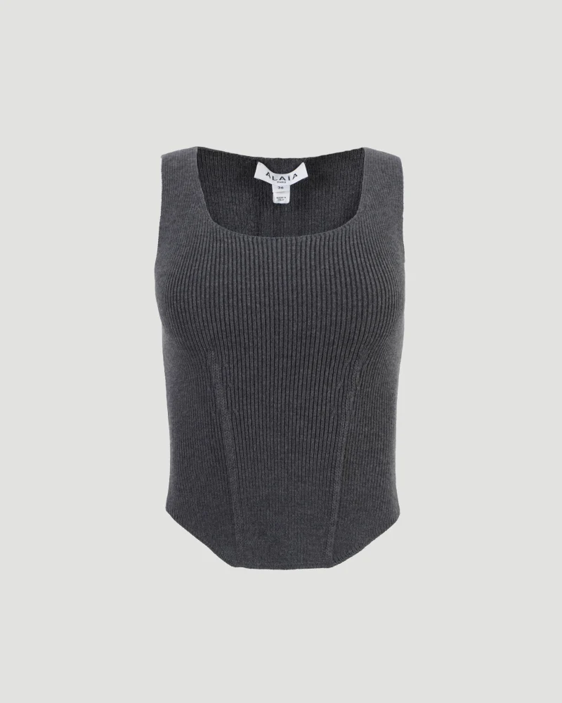 Corset Top in Rib Wool Blend