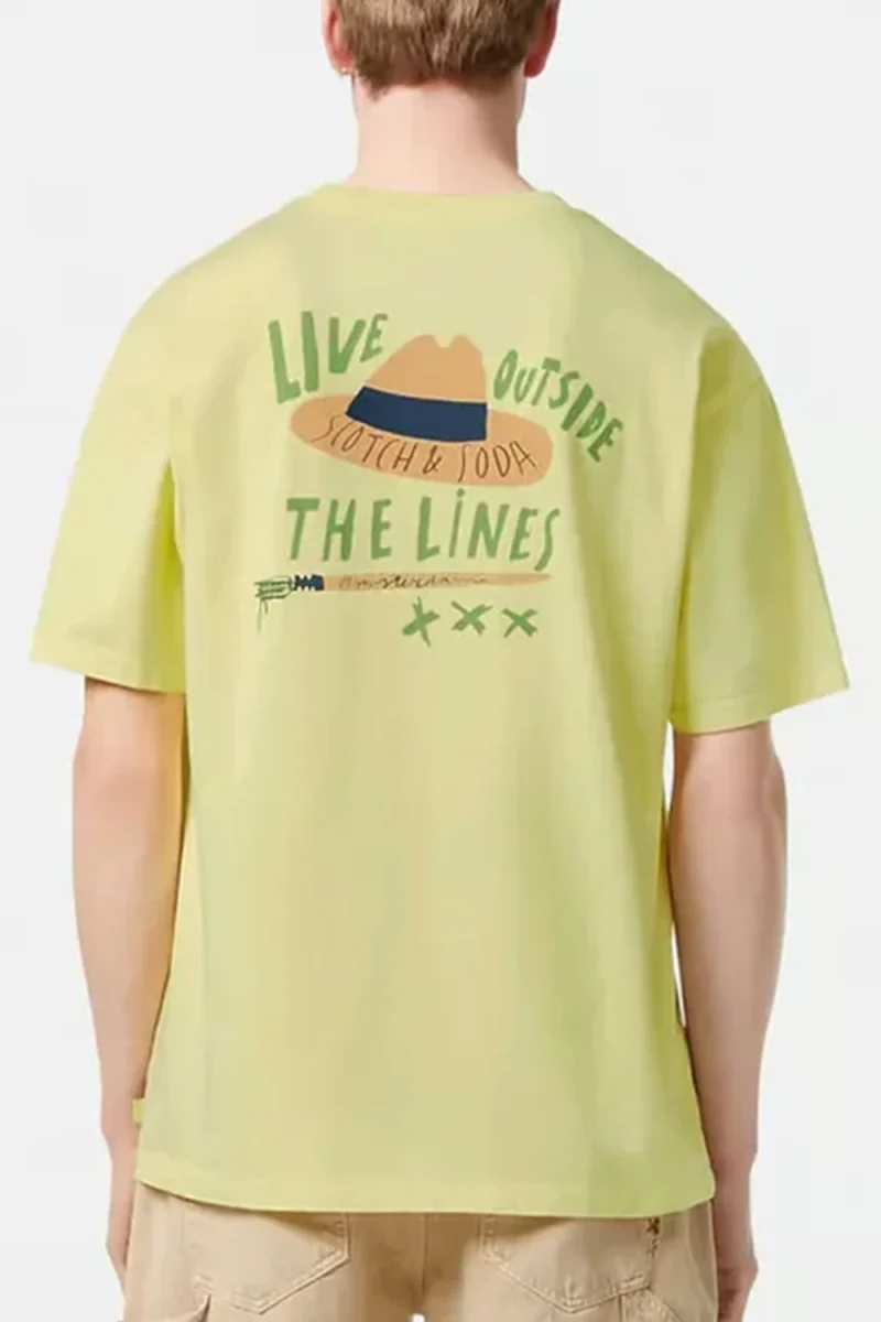 T-Shirt Relaxed-Fit Front And Back Artwork 180050 7653 sorbet yellow — снимка 2