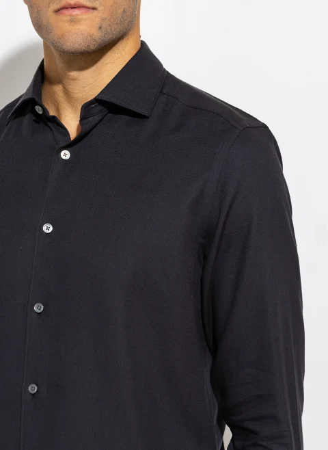 Класическа риза с кашмир Zegna — снимка 6
