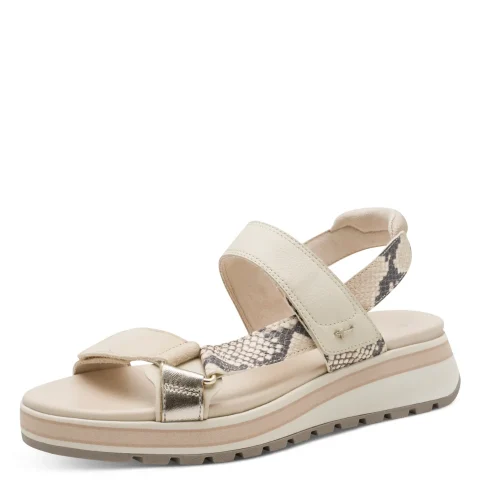 Дамски Сандали На Платформа TAMARIS – 1-28267-44-483 BEIGE SNAKE — снимка 3