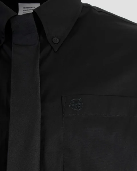 Black Shirt with Tie — снимка 3