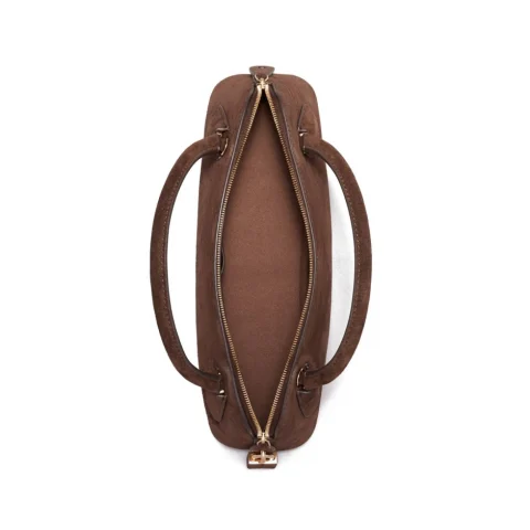 Дамска кафява чанта LOCK SUEDE TORY BURCH — снимка 9