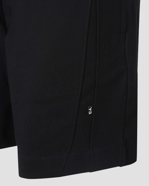 French Terry Cutline Shorts in Black — снимка 2