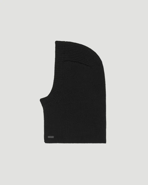Large Ribbed Balaclava in Wool