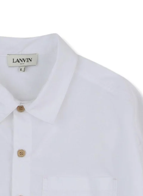 Риза от памучен поплин Lanvin Kids — снимка 3