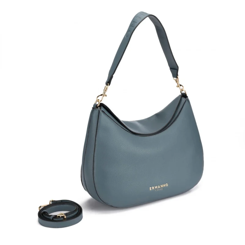 Дамска синя чанта Hobo Tiffany Large Ermanno Firenze — снимка 5