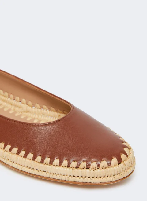 Кожени балеринки с плетени детайли Max Mara Mxastallo — снимка 3