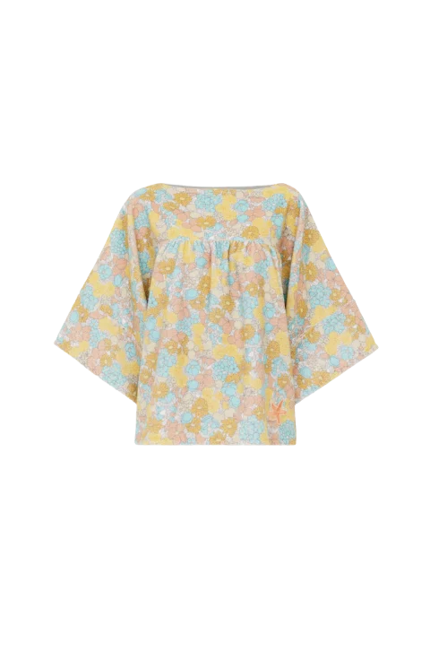 Short-Sleeve Top in Cotton Towelling