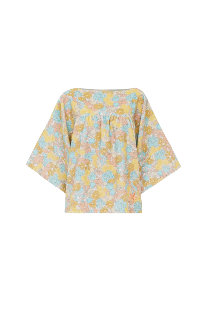 Short-Sleeve Top in Cotton Towelling