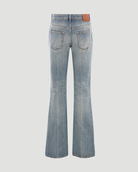Slightly Flared Jeans in Light Blue — снимка 2