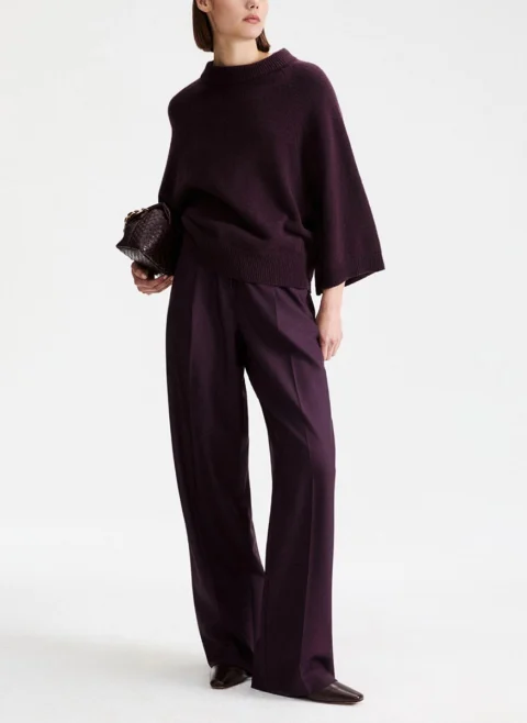 Панталон със сатениран детайл Marella Monochrome Mllfumetto — снимка 3