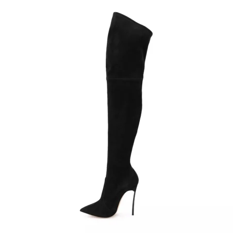Дамски черни чизми с ток "Blade" Casadei — снимка 8