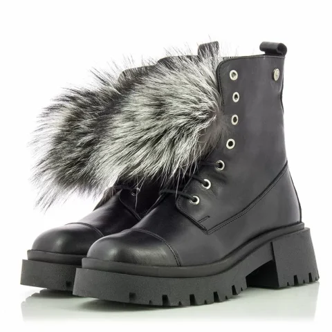 Дамски Кубинки CARLO FABIANI – 28105 PELICA BLACK FUR — снимка 4