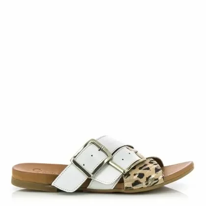 Дамски Равни Чехли CARLO FABIANI – 030-02-0076 WHITE-BEIGE